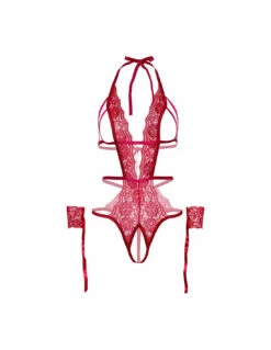 LEG AVENUE Body Ouvert Dentelle & Menottes 7 LEG AVENUE Body Ouvert Dentelle & Menottes -PASSAGE DU DESIR Ventes body ouvert dentelle menottes 3