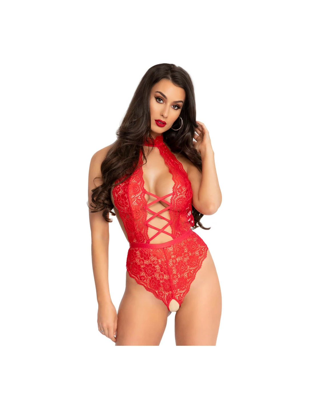 LEG AVENUE Body Ouvert & Dos Nu Rouge Emmy 2 LEG AVENUE Body Ouvert & Dos Nu Rouge Emmy – Image 2