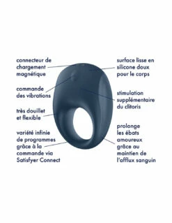 Satisfyer Cockring Connecté Strong One -PASSAGE DU DESIR Ventes cockring connecte strong one 3