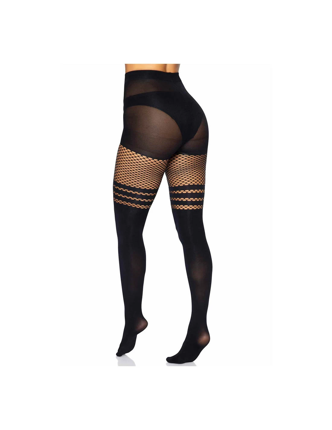 LEG AVENUE Collants à Rayures & Résille Charmed 2 LEG AVENUE Collants à Rayures & Résille Charmed – Image 2