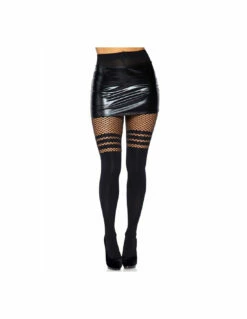 LEG AVENUE Collants à Rayures & Résille Charmed 6 LEG AVENUE Collants à Rayures & Résille Charmed -PASSAGE DU DESIR Ventes collants a rayures resille charmed leg avenue 2