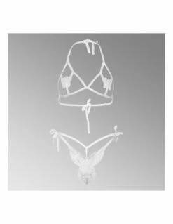 LEG AVENUE Ensemble Ouvert Papillons & Perles 11 LEG AVENUE Ensemble Ouvert Papillons & Perles -PASSAGE DU DESIR Ventes ensemble ouvert papillons perles 4