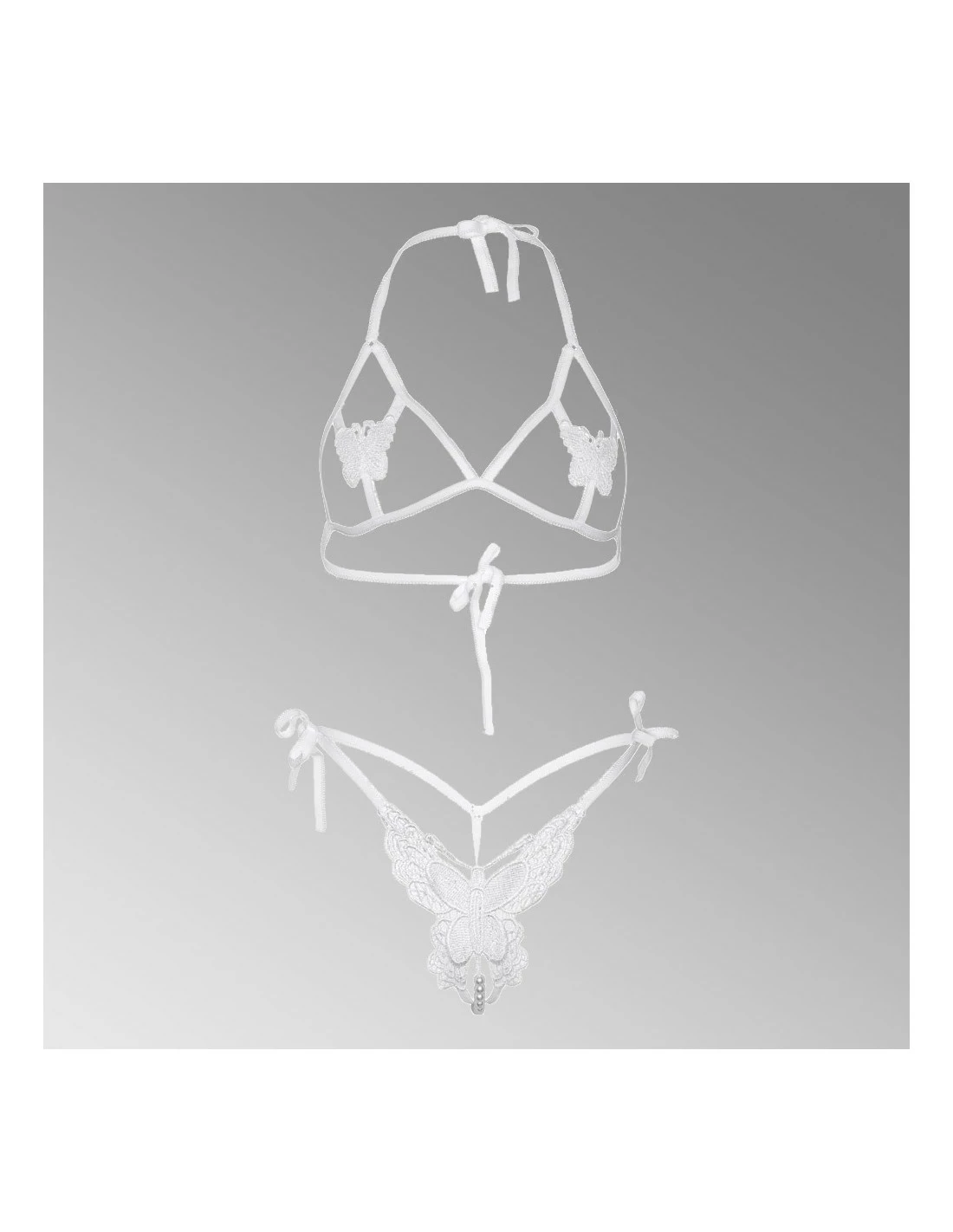 LEG AVENUE Ensemble Ouvert Papillons & Perles 5 LEG AVENUE Ensemble Ouvert Papillons & Perles – Image 5