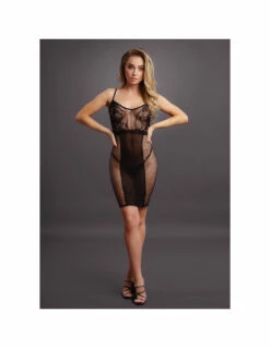 Le Desir Robe Mi-longue En Dentelle Et Résille -PASSAGE DU DESIR Ventes robe mi longue en dentelle et resille le desir 4